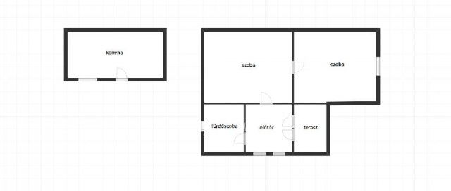 Eladó családi ház, Bakson 16 M Ft, 2 szobás