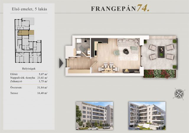 Eladó téglalakás, XIII. kerületben, Frangepán utcában