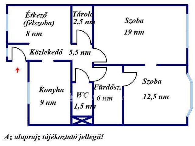 Eladó téglalakás, Gyulán 44.2 M Ft, 2+1 szobás