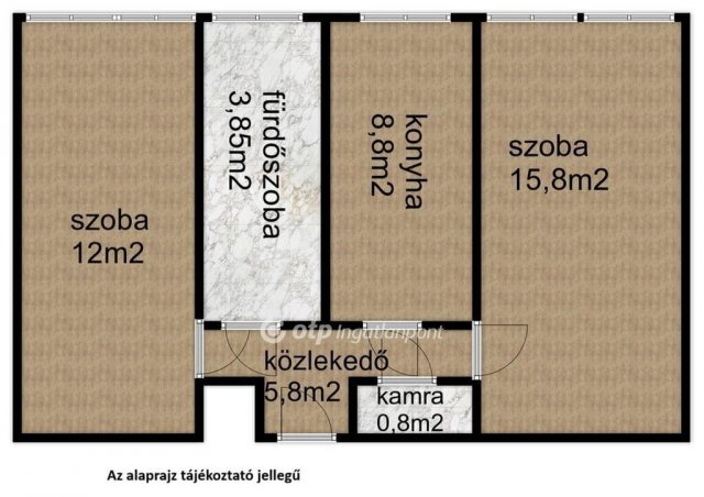 Eladó téglalakás, Nyíregyházán 35.9 M Ft, 2 szobás