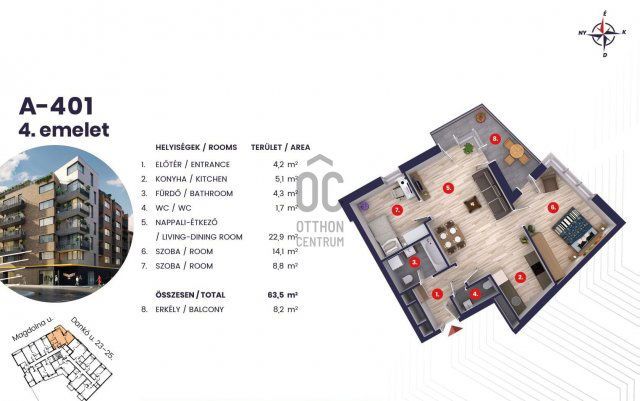 Eladó téglalakás, Budapesten, VIII. kerületben 97.49 M Ft