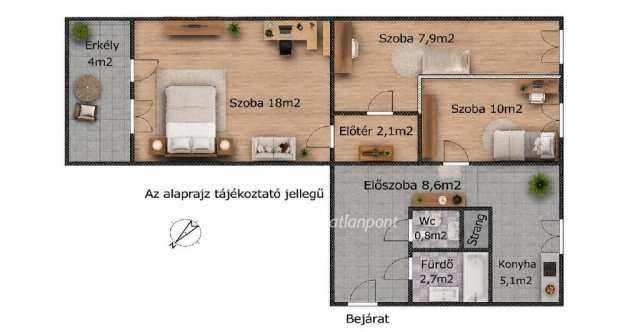 Eladó panellakás, Szigetszentmiklóson 54.9 M Ft, 2+1 szobás