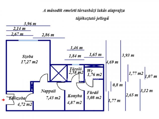 Eladó téglalakás, Szolnokon 14.99 M Ft, 1 szobás