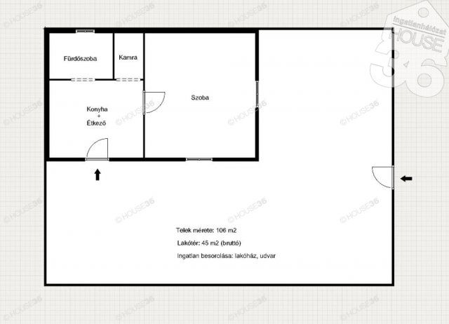 Eladó családi ház, Kecskeméten 22.99 M Ft, 1 szobás