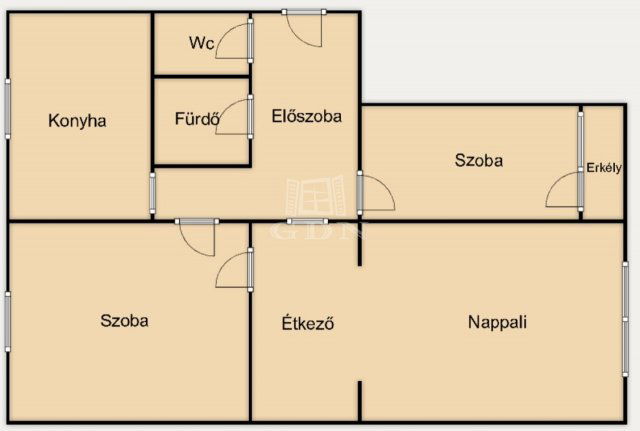 Eladó panellakás, Veszprémben 53.9 M Ft, 1+2 szobás
