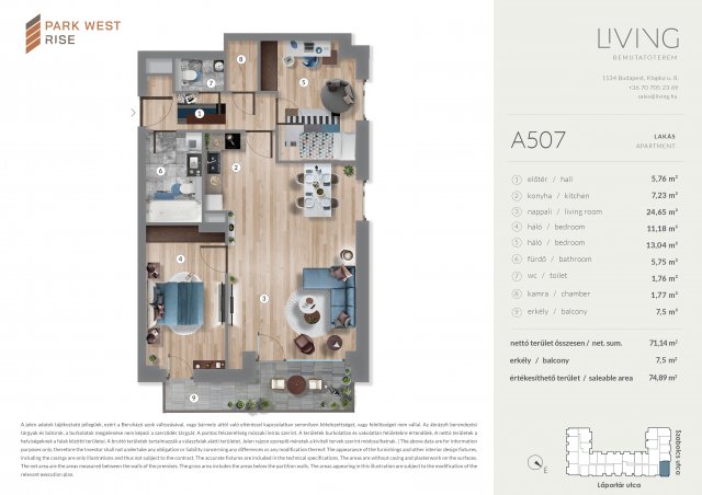 Eladó téglalakás, Budapesten, XIII. kerületben, Szabolcs utcában