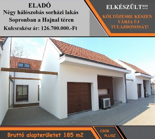 Eladó sorház, Sopronban 126.7 M Ft, 5 szobás