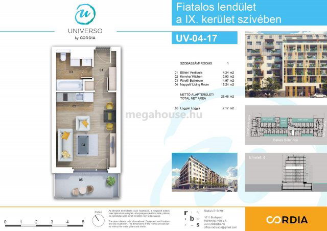 Eladó téglalakás, Budapesten, IX. kerületben 59.9 M Ft, 1 szobás
