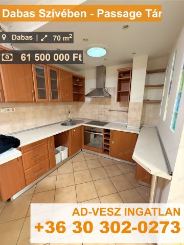 Eladó téglalakás, Dabason 61.5 M Ft, 1 szobás