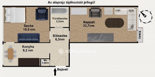 Eladó téglalakás, Budapesten, XX. kerületben 66.5 M Ft, 2 szobás