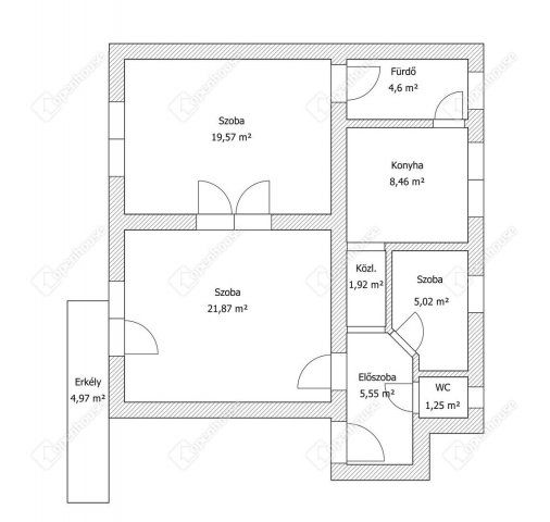 Eladó téglalakás, Sopronban 59.9 M Ft, 2 szobás