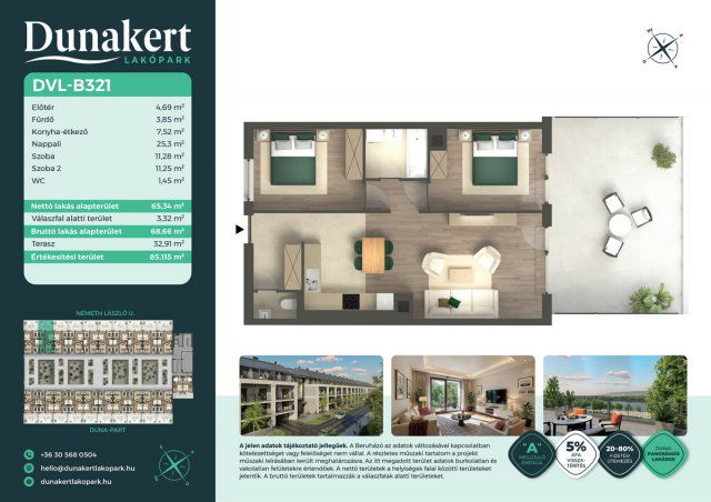 Eladó téglalakás, Vácon, Németh László utcában 81.99 M Ft