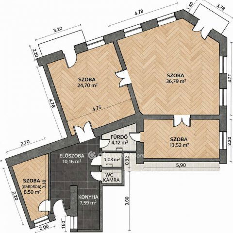 Eladó téglalakás, Budapesten, VIII. kerületben 112 M Ft