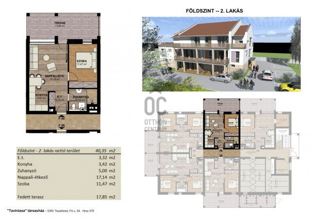 Eladó téglalakás, Tiszafüreden 43.9 M Ft, 2 szobás
