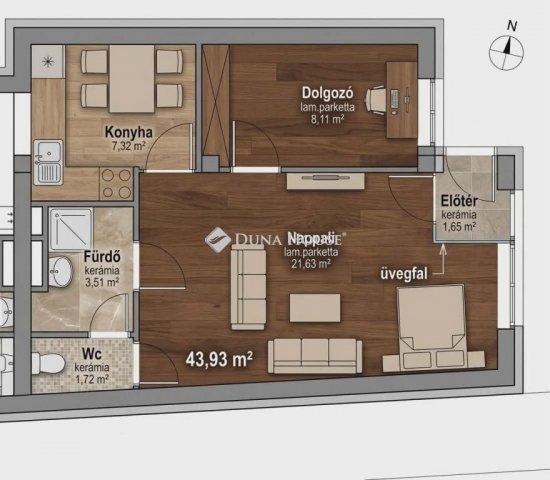 Eladó téglalakás, Tégláson 49.9 M Ft, 2 szobás