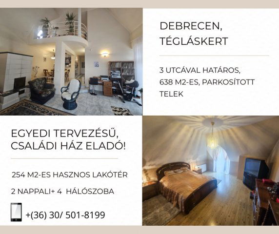 Eladó családi ház, Debrecenben 125 M Ft, 6 szobás
