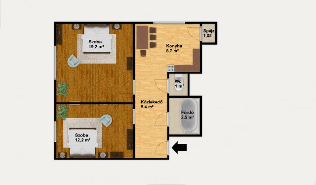 Eladó téglalakás, Miskolcon 26.9 M Ft, 2 szobás