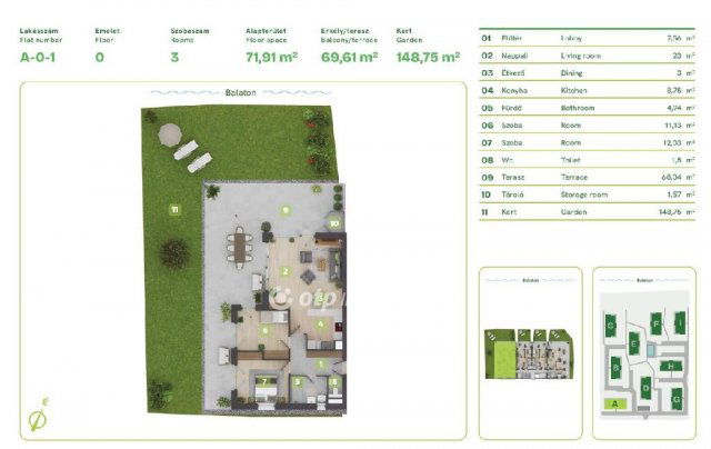 Eladó téglalakás, Balatonszemesen 180.488 M Ft, 3 szobás