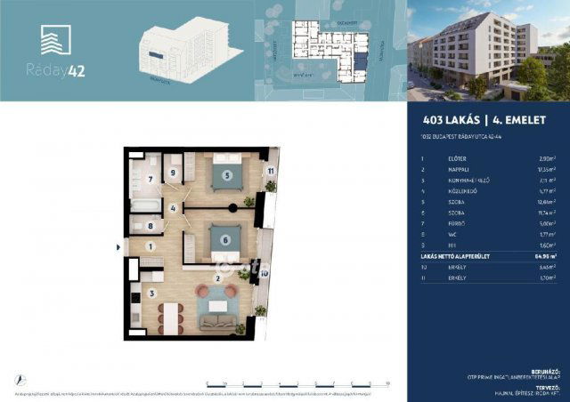 Eladó téglalakás, Budapesten, IX. kerületben 149.9 M Ft