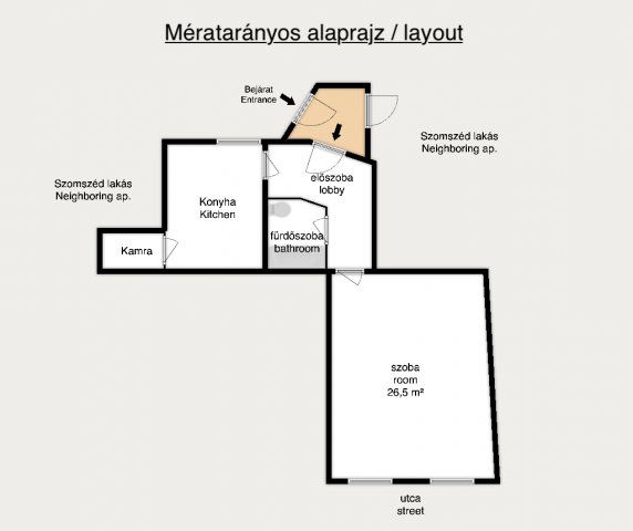 Kiadó téglalakás, albérlet, Budapesten, V. kerületben, 1 szobás