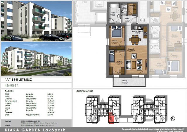 Eladó téglalakás, Szombathelyen, Károlyi Antal utcában 65.9 M Ft