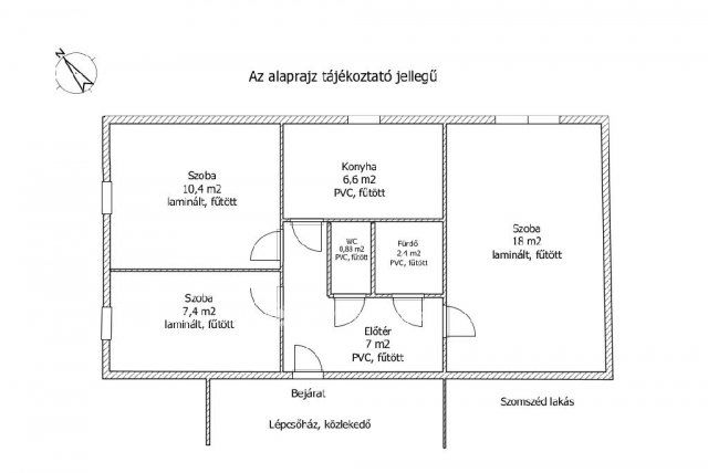 Eladó panellakás, Győrött 48.1 M Ft, 1+2 szobás