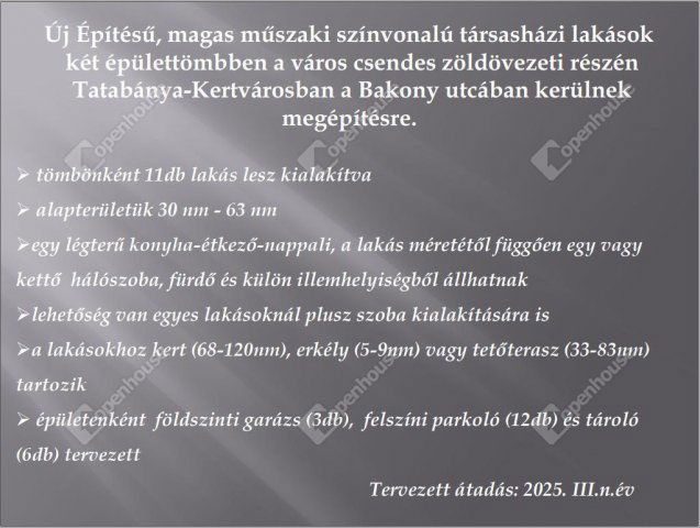 Eladó téglalakás, Tatabányán 52.9 M Ft, 2 szobás