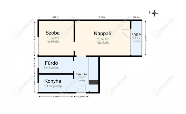 Eladó téglalakás, Miskolcon 21.9 M Ft, 2 szobás