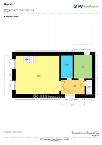 Eladó téglalakás, Pápán 40.1 M Ft, 1 szobás