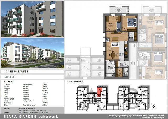 Eladó téglalakás, Szombathelyen, Károlyi Antal utcában 62.9 M Ft