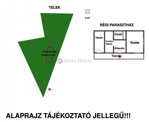 Eladó családi ház, Tápióságon 13.5 M Ft, 1 szobás