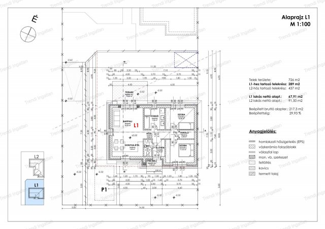 Eladó ikerház, Győrságon 51.9 M Ft, 3 szobás