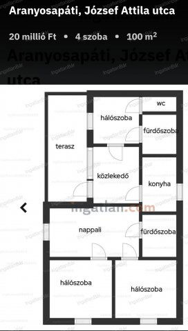 Eladó családi ház, Aranyosapátiban 20 M Ft, 3 szobás