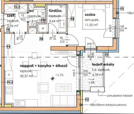 Eladó téglalakás, Szegeden 73.9 M Ft, 2 szobás
