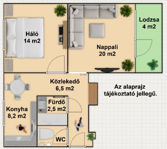 Kiadó téglalakás, albérlet, Szegeden, Zöldfa utcában, 2 szobás