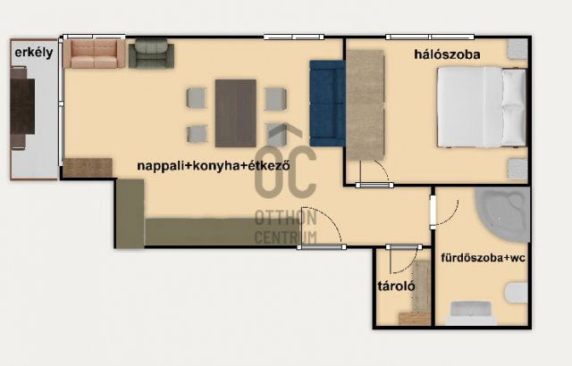 Kiadó téglalakás, albérlet, Siófokon 299 E Ft / hó, 2 szobás