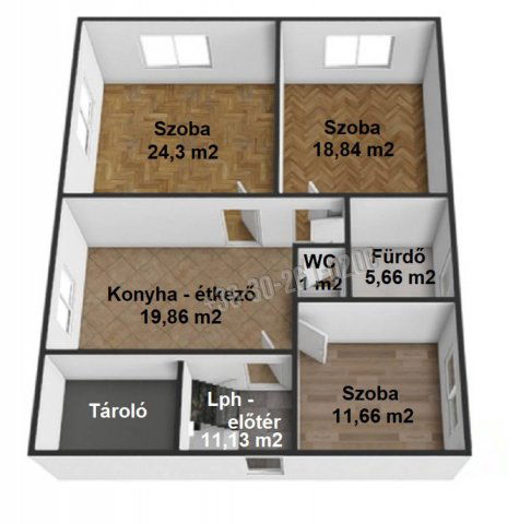 Eladó téglalakás, Budapesten, XVIII. kerületben 94 M Ft