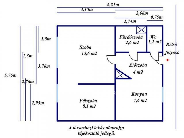 Eladó téglalakás, Kecskeméten 26.5 M Ft, 1 szobás