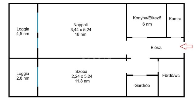 Eladó panellakás, Budapesten, III. kerületben 59 M Ft, 2 szobás