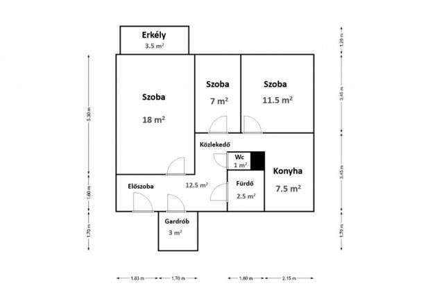 Eladó panellakás, Miskolcon 45.9 M Ft, 3 szobás