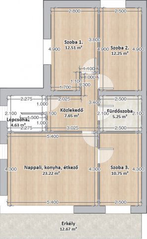Eladó téglalakás, Budapesten, III. kerületben 139 M Ft, 3 szobás