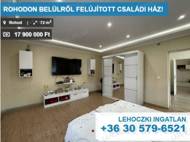 Eladó családi ház, Rohodon 17.9 M Ft, 2 szobás