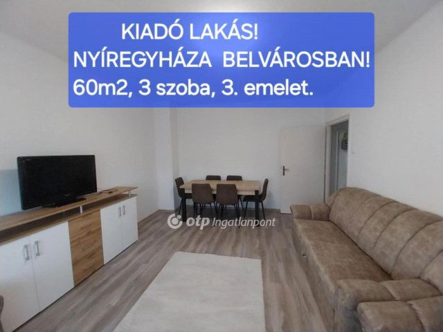 Kiadó téglalakás, albérlet, Nyíregyházán 200 E Ft / hó