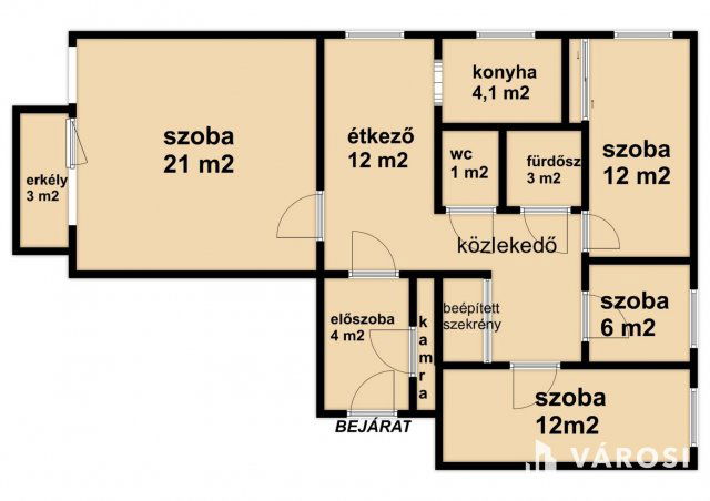 Eladó panellakás, Veszprémben 66 M Ft, 3+1 szobás