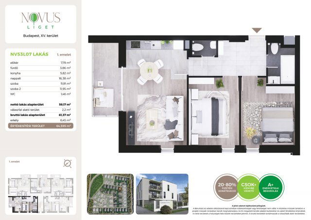 Eladó téglalakás, Budapesten, XV. kerületben, Kékszilva utcában