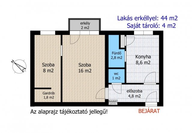 Eladó téglalakás, Győrött 44.9 M Ft, 2 szobás