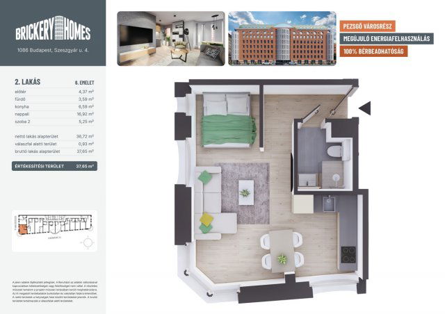 Eladó téglalakás, VIII. kerületben, Szeszgyár utcában