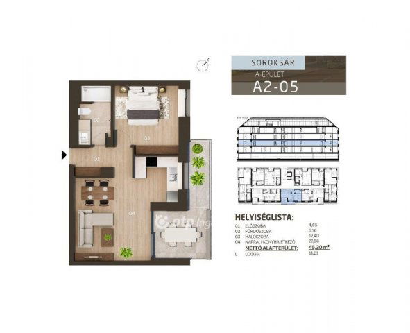 Eladó téglalakás, Budapesten, XXIII. kerületben 76.37 M Ft