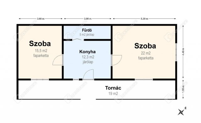 Eladó családi ház, Tolcsván 12.8 M Ft, 2 szobás