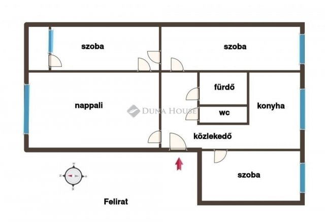 Eladó panellakás, Debrecenben 65.6 M Ft, 4 szobás